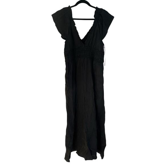 J. Crew Women's Palermo Dress in Viscose-Blend Crinkle Black Size Large NWT - Picture 6 of 15